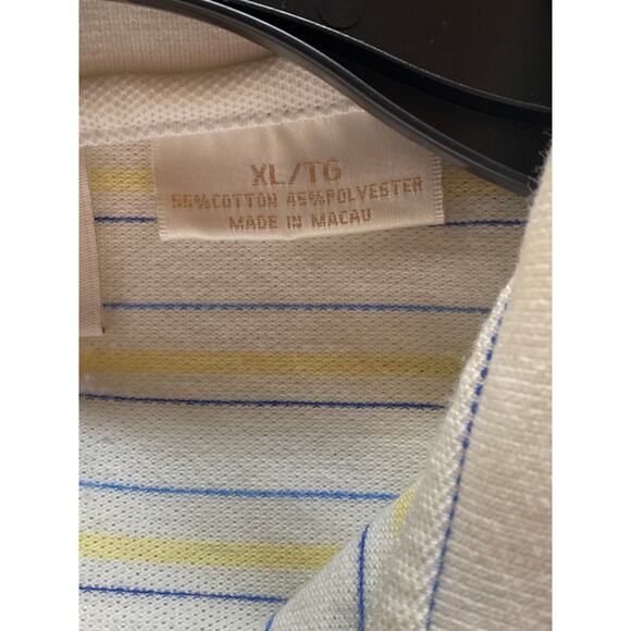 Vintage Disney Epcot Pro Women's XL White Striped Golf Polo Shirt Mickey Mouse - Picture 5 of 5